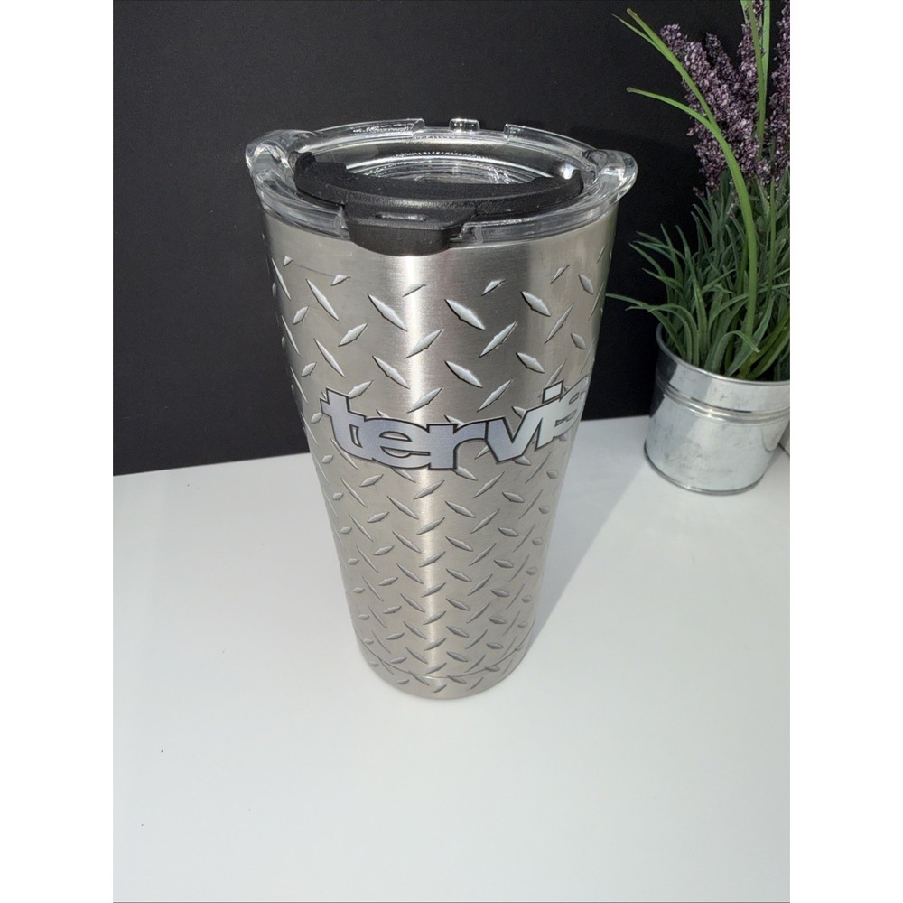 Tervis Tumbler Diamond Plate 20 oz Stainless Steel w/Slider Lid Industrial Fl